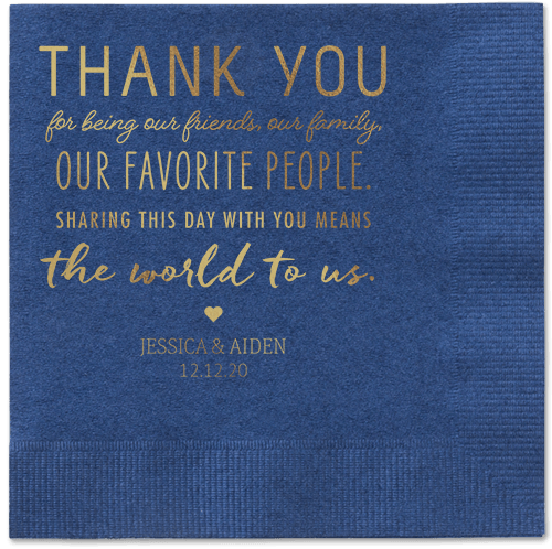 Huge Thanks Napkins, Yellow, Navy