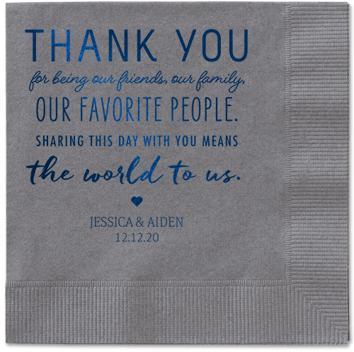 Huge Thanks Napkins, Blue, Pewter, Midnight