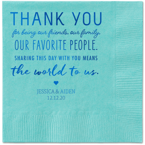 Huge Thanks Napkins, Blue, Aqua, Royal