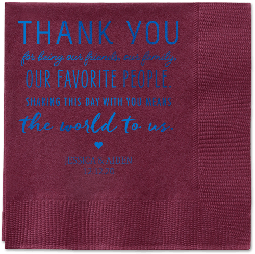 Huge Thanks Napkins, Blue, Berry