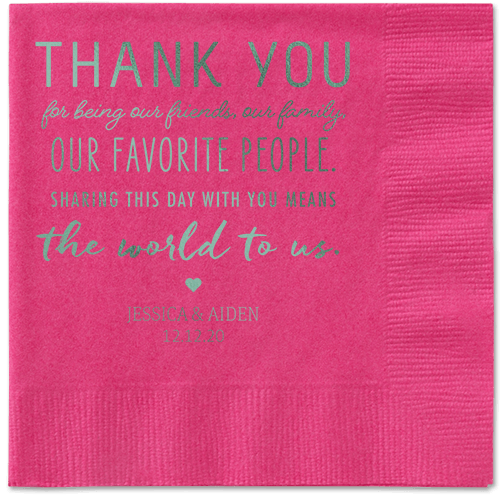 Huge Thanks Napkins, Green, Magenta