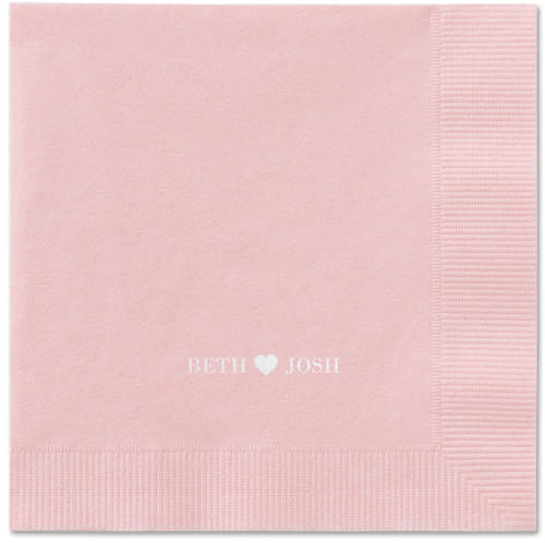 Inseparable Love Napkins, White, Blush, White