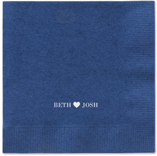 Inseparable Love Napkins, White, Navy, White