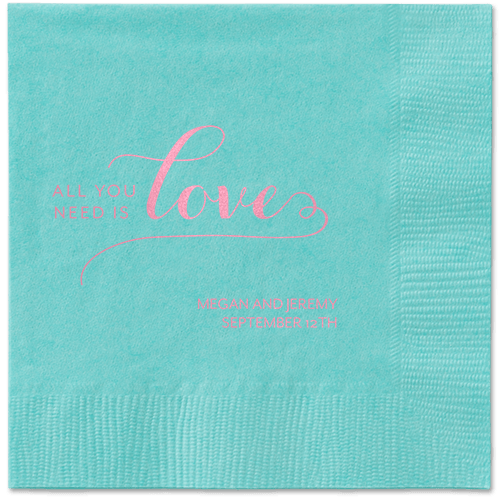 Lovely Feeling Napkins, Pink, Aqua