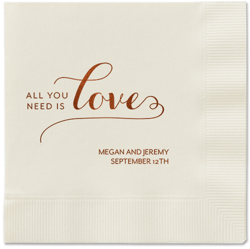 Lovely Feeling Napkins, Brown, Ecru