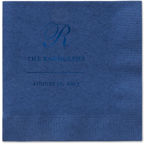 Monogrammed Love Napkins, Blue, Navy