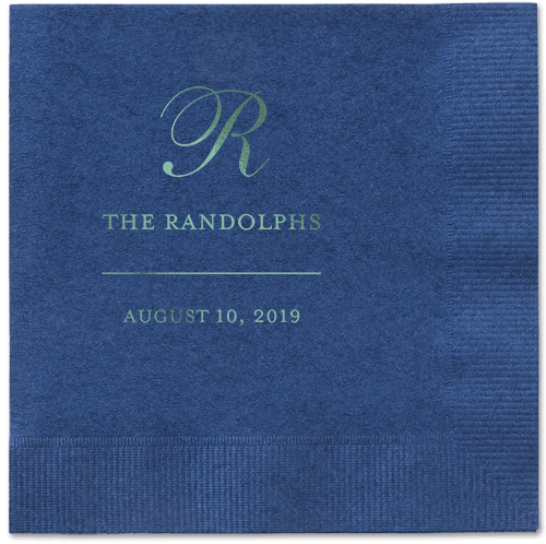 Monogrammed Love Napkins, Green, Navy, Sage