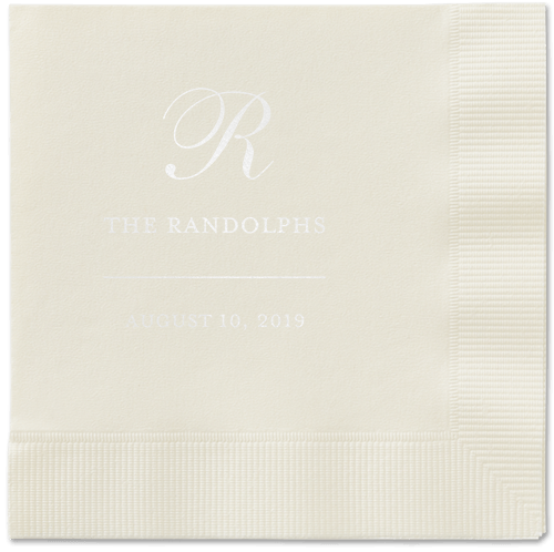 Monogrammed Love Napkins, White, Ecru