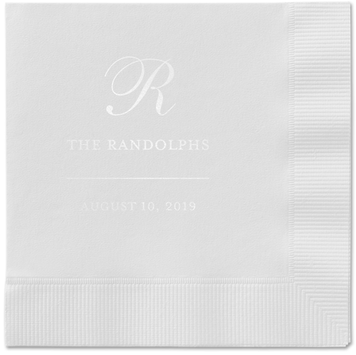 Monogrammed Love Napkins, White, White, White