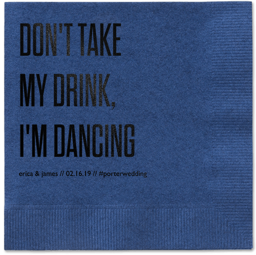 Pouring Love Napkins, Black, Navy, Black