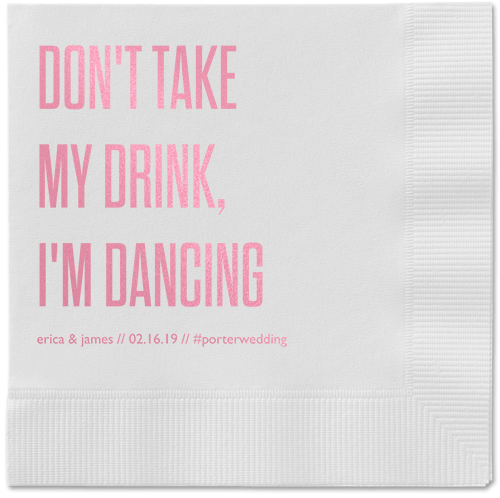 Pouring Love Napkins, Pink, White