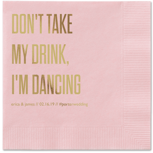 Pouring Love Napkins, Yellow, Blush, Gold