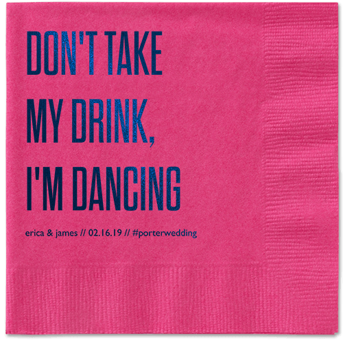 Pouring Love Napkins, Blue, Magenta