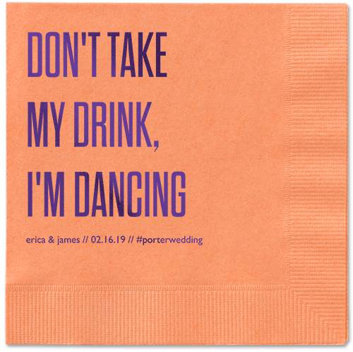 Pouring Love Napkins, Purple, Coral, Purple