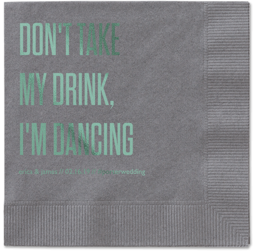 Pouring Love Napkins, Green, Pewter