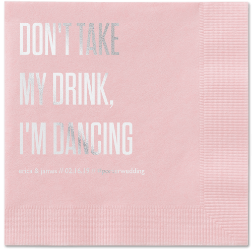 Pouring Love Napkins, Grey, Blush, Silver