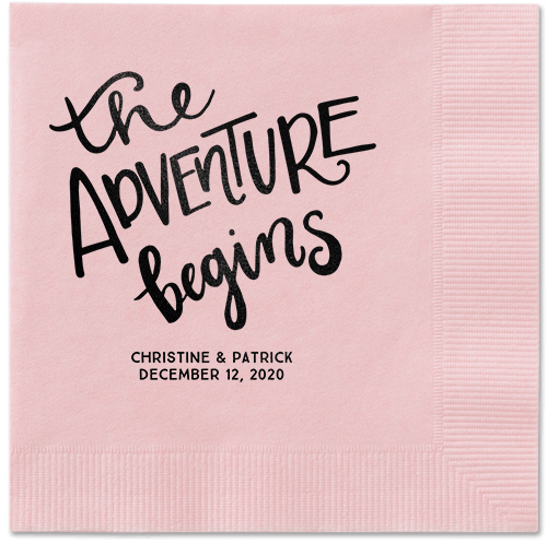 Remarkable Adventure Napkins, Black, Blush, Black