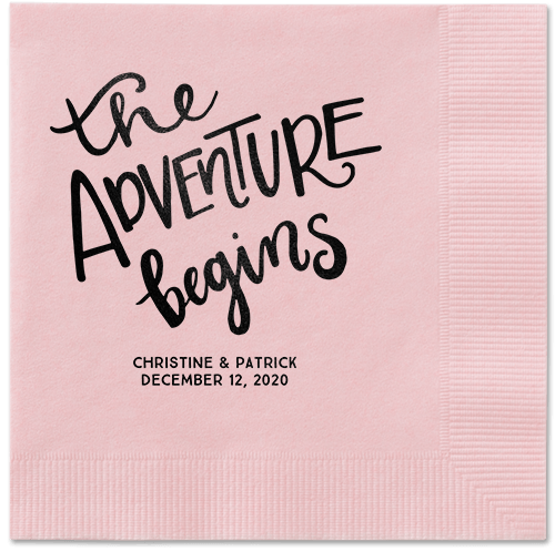 Remarkable Adventure Napkins, Black, Blush