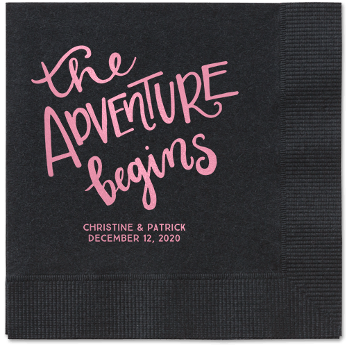 Remarkable Adventure Napkins, Pink, Black, Blush