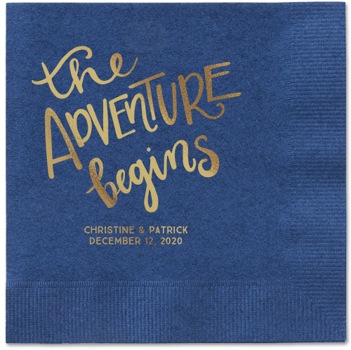 Remarkable Adventure Napkins, Yellow, Navy, Gold