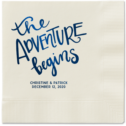 Remarkable Adventure Napkins, Blue, Ecru, Midnight