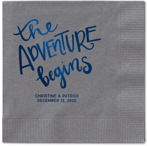 Remarkable Adventure Napkins, Blue, Pewter, Midnight