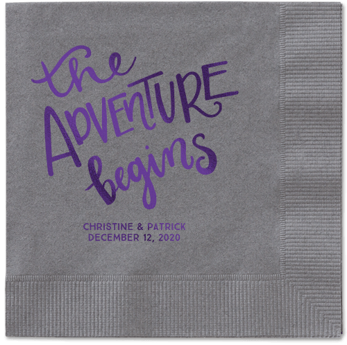 Remarkable Adventure Napkins, Purple, Pewter, Purple