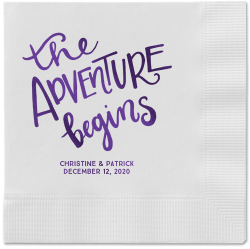 Remarkable Adventure Napkins, Purple, White