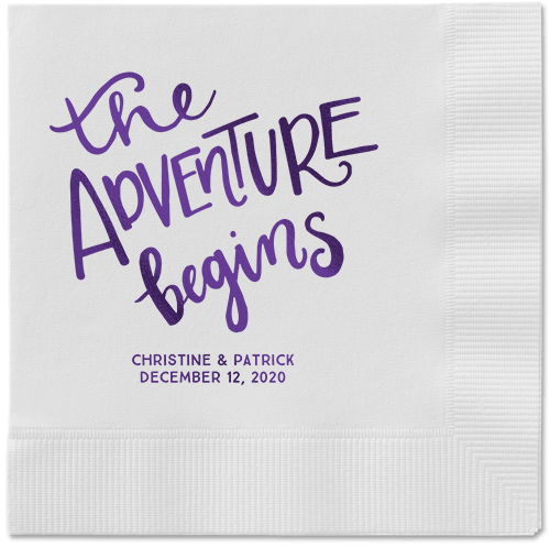 Remarkable Adventure Napkins, Purple, White, Purple