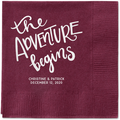 Remarkable Adventure Napkins, White, Berry