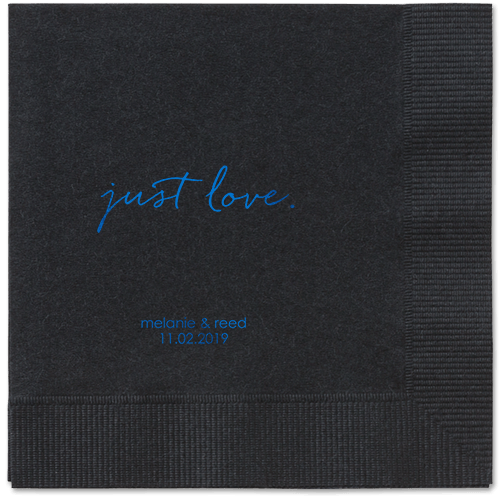 Romantic Delight Napkins, Blue, Black