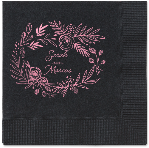 Delightfully Entwined Napkins, Pink, Black, Blush