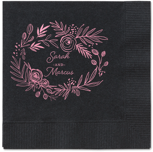 Delightfully Entwined Napkins, Pink, Black