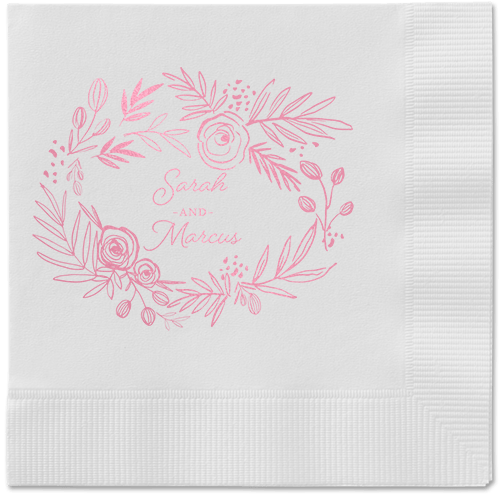 Delightfully Entwined Napkins, Pink, White