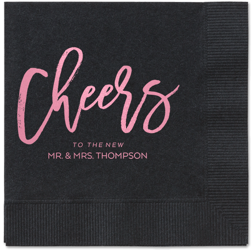 Spirited Toast Napkins, Pink, Black