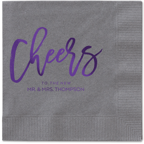 Spirited Toast Napkins, Purple, Pewter, Purple
