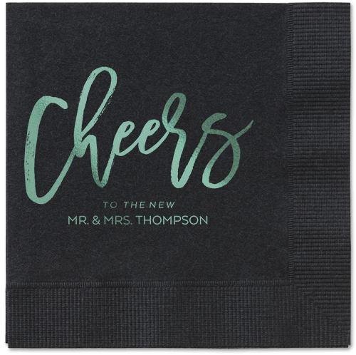 Spirited Toast Napkins, Green, Black