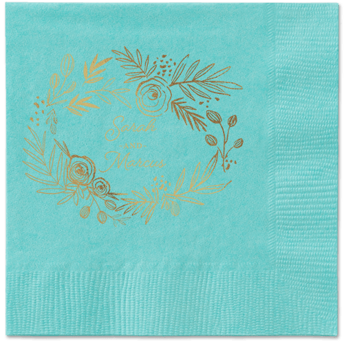 Delightfully Entwined Napkins, Yellow, Aqua, Gold