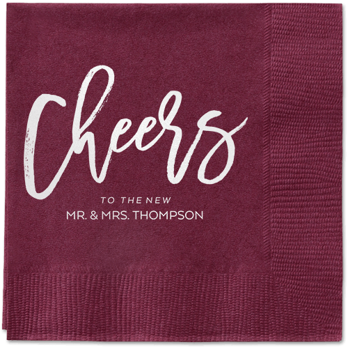 Spirited Toast Napkins, White, Berry