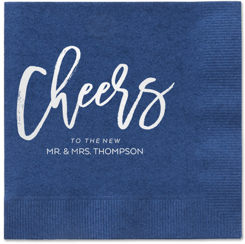 Spirited Toast Napkins, White, Navy