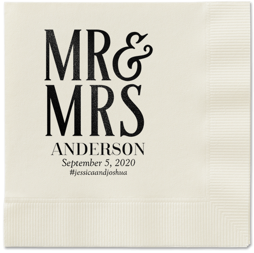 Statement Scroll Napkins, Black, Ecru