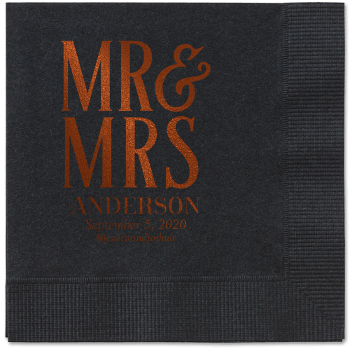 Statement Scroll Napkins, Brown, Black, Mocha