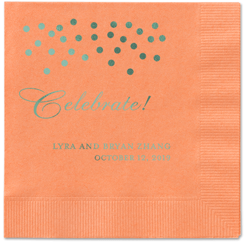 Diamond Sky Napkins, Green, Coral