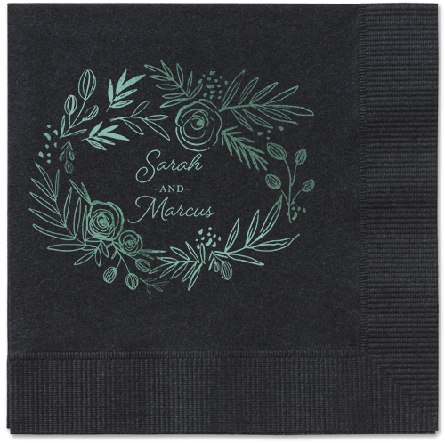 Delightfully Entwined Napkins, Green, Black