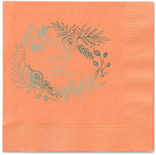 Delightfully Entwined Napkins, Green, Coral, Sage