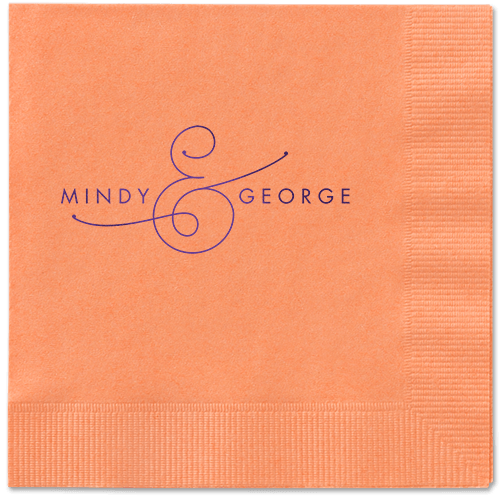 Gorgeous Couple Napkins, Purple, Coral, Purple