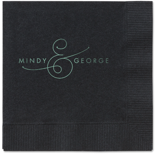 Gorgeous Couple Napkins, Green, Black