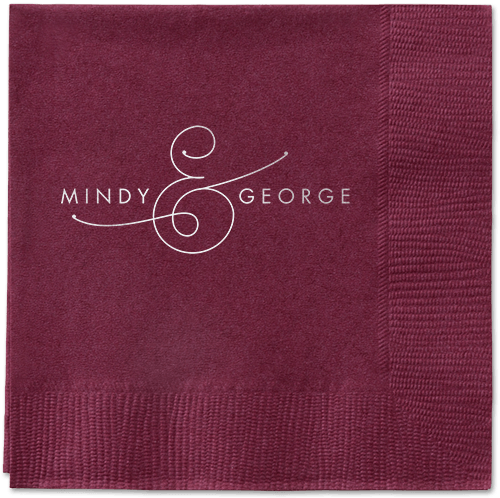 Gorgeous Couple Napkins, Grey, Berry