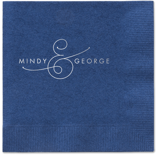Gorgeous Couple Napkins, Grey, Navy, Silver