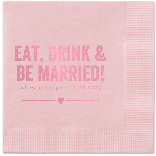 Married Fun Napkins, Pink, Blush